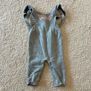 Janie and Jack Baby Grey and Pink Corduroy Overalls